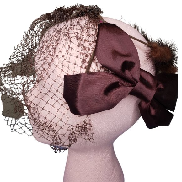 Accessories - Vintage bow & faux fur headband